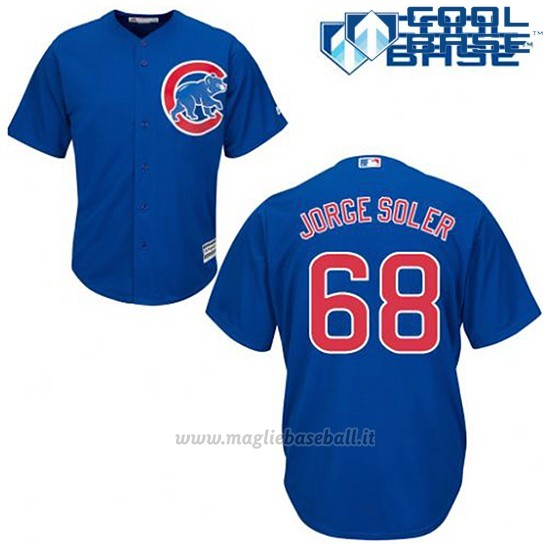 Maglia Baseball Uomo Chicago Cubs 68 Jorge Soler Blu Alterner Cool Base